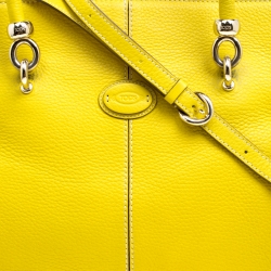 Tod's Yellow Leather Large Sella Top Handle Bag