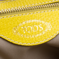 Tod's Yellow Leather Large Sella Top Handle Bag