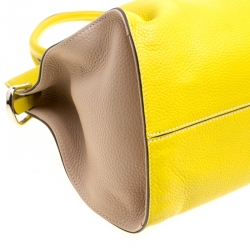 Tod's Yellow Leather Large Sella Top Handle Bag