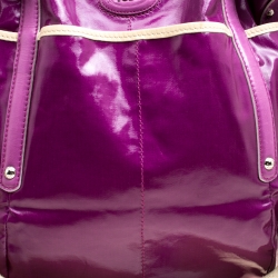 Tod's Purple Glazed Coated Canvas G-Line Easy Sacca Tote