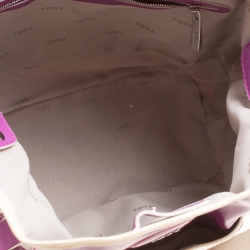 Tod's Purple Glazed Coated Canvas G-Line Easy Sacca Tote
