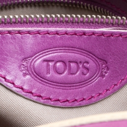 Tod's Purple Glazed Coated Canvas G-Line Easy Sacca Tote