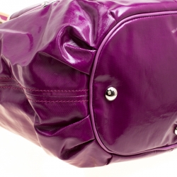 Tod's Purple Glazed Coated Canvas G-Line Easy Sacca Tote