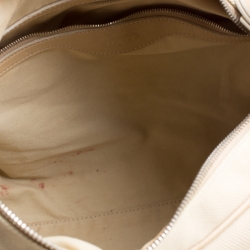 Pre Owned Tod's Beige Canvas and Leather Hobo