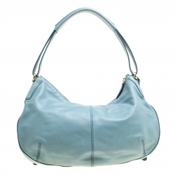 Pre Owned Tod's Pale Blue Leather Benji Sacca Hobo
