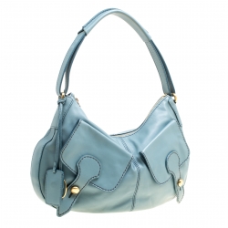 Pre Owned Tod's Pale Blue Leather Benji Sacca Hobo
