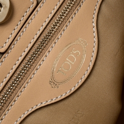 Tod's Beige Leather D-Styling Shopper Top Handle Bag
