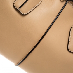 Tod's Beige Leather D-Styling Shopper Top Handle Bag