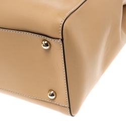 Tod's Beige Leather D-Styling Shopper Top Handle Bag