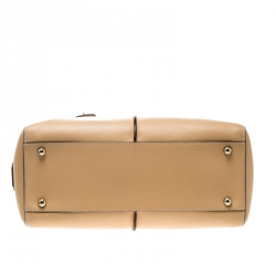 Tod's Beige Leather D-Styling Shopper Top Handle Bag