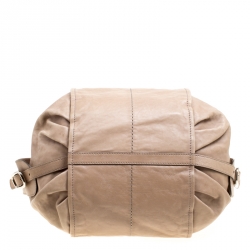 Tod's Beige Leather Gummy Top Handle Bag