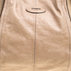 Tod's Beige Leather Gummy Top Handle Bag