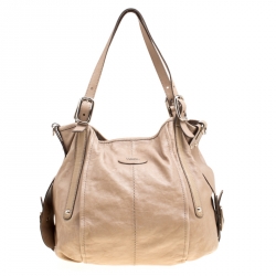 Tod's Beige Leather Gummy Top Handle Bag