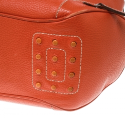 مملوكة مسبقًا Tod's Orange Leather Charlotte Hobo