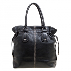 Pre Owned حقيبة تودز جلد أسود برباط