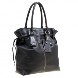 Pre Owned حقيبة تودز جلد أسود برباط