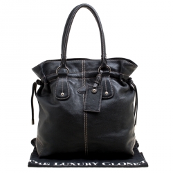 Pre Owned حقيبة تودز جلد أسود برباط