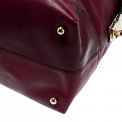 Pre Owned Tod's Burgundy Leather D-Styling Medium Top Handle Bag