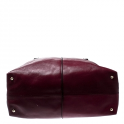 Pre Owned Tod's Burgundy Leather D-Styling Medium Top Handle Bag