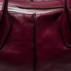 Pre Owned Tod's Burgundy Leather D-Styling Medium Top Handle Bag