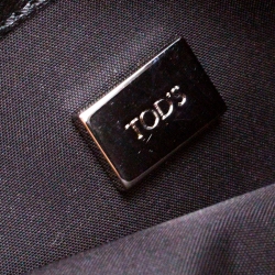 Pre Owned Tod's Brown/Beige Leopard Print Calf Hair Double T Chain Crossbody Bag