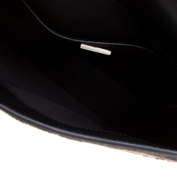 Pre Owned Tod's Brown/Beige Leopard Print Calf Hair Double T Chain Crossbody Bag