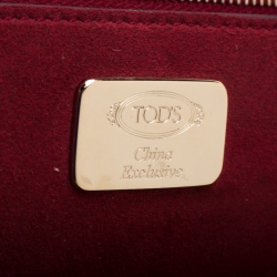 Pre Owned حقيبة تودز جلد حمراء/ زرقاء