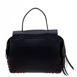 Pre Owned حقيبة تودز جلد حمراء/ زرقاء