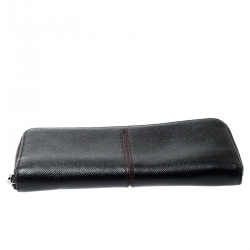 Tod's Black Leather Zip Around Wallet