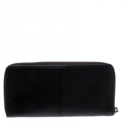 Tod's Black Leather Zip Around Wallet