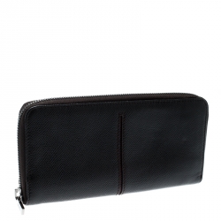 Tod's Black Leather Zip Around Wallet