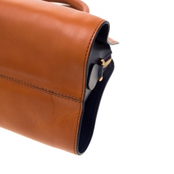 مملوكة مسبقًا Tod's Brown/Blue Leather Sella Bowler Bag