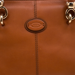 مملوكة مسبقًا Tod's Brown/Blue Leather Sella Bowler Bag