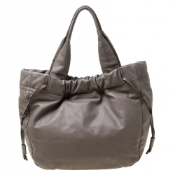 مملوكة مسبقًا Tod's Grey Leather Drawstring Tote 