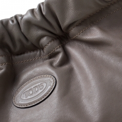 مملوكة مسبقًا Tod's Grey Leather Drawstring Tote 