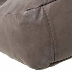 مملوكة مسبقًا Tod's Grey Leather Drawstring Tote 