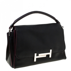 Tod’s Black Leather Top Handle Bag