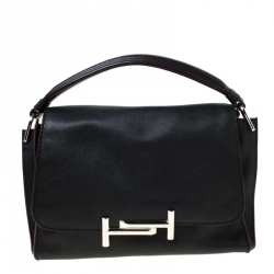 Tod’s Black Leather Top Handle Bag