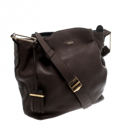 مملوكة مسبقًا حقيبة كتف تودز فلاور جلد بني