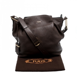 مملوكة مسبقًا حقيبة كتف تودز فلاور جلد بني