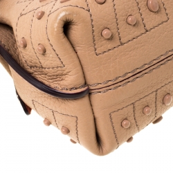Tod’s Beige Leather Wave Top Handle Bag