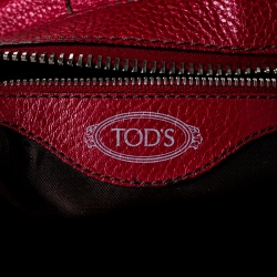 Pre Owned حقيبة تودز جلد أحمر محبب