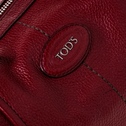Pre Owned حقيبة تودز جلد أحمر محبب