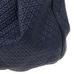 Pre Owned Tod`s Signature Medium Navy Blue Patent Leather Tote Bag