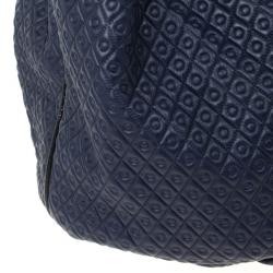 Pre Owned Tod`s Signature Medium Navy Blue Patent Leather Tote Bag