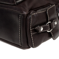 Pre Owned Tod's Dark Brown Leather Large T bag Media Satchel