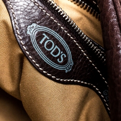 Pre Owned Tod's Dark Brown Leather Large T bag Media Satchel