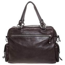 Pre Owned Tod's Dark Brown Leather Large T bag Media Satchel