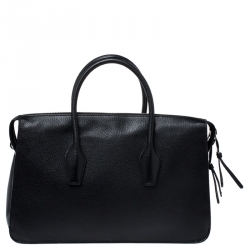 Pre Owned Tod's Black Leather Front Pocket Tote