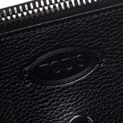 Pre Owned Tod's Black Leather Front Pocket Tote